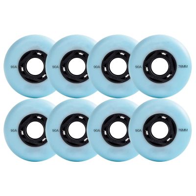 UZIAH 8 Packs of 72mm 76mm 80mm Luminous Wheels Mute Skate Inline Wheels High Speed Outdoor Skate Luminous Wheels Replacement Wheels,Blue,72mm
