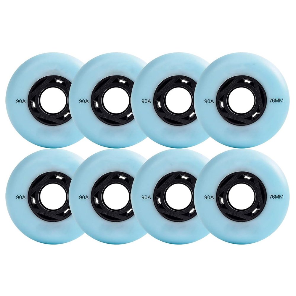 UZIAH 8 Packs of 72mm 76mm 80mm Luminous Wheels Mute Skate Inline Wheels High Speed Outdoor Skate Luminous Wheels Replacement Wheels,Blue,72mm