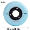 UZIAH 8 Packs of 72mm 76mm 80mm Luminous Wheels Mute Skate Inline Wheels High Speed Outdoor Skate Luminous Wheels Replacement Wheels,Blue,72mm view 4