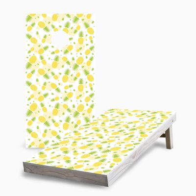 Skip's Garage Pineapple 2x4 Cornhole Boards - Corn Filled Bags - Include Case + Hole Lights