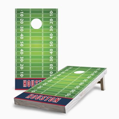 Skip's Garage Houston Themed 2x4 Cornhole Boards - All Weather Bags - Include Edge Lights