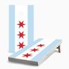 Skip's Garage Chicago City Flag 2x4 Cornhole Boards - Corn Filled Bags - NO Additional Accessories view 1
