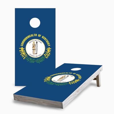 Skip's Garage Kentucky Flag 2x4 Cornhole Boards - Corn Filled Bags - Include Case + Hole Lights + Score