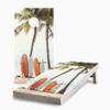 Skip's Garage Surf Board Beach 2x4 Cornhole Boards - Corn Filled Bags - Include Hole Lights view 1