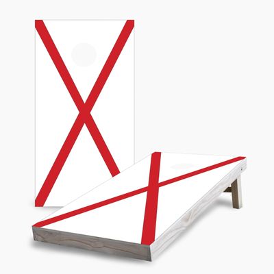 Skip's Garage Alabama Flag 2x4 Cornhole Boards - Corn Filled Bags - Include Case + Hole Lights