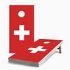 Swiss Flag 2x4 Cornhole Boards - Corn Filled Bags - Include Hole + Edge Lights + Score view 1