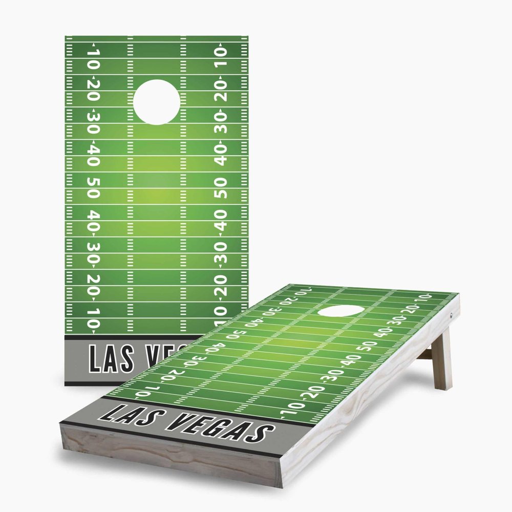 Skip's Garage Las Vegas Themed 2x4 Cornhole Boards - Corn Filled Bags - Include Hole + Edge Lights + Score