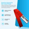 YNR Premium Gymnastic Bar Loops Straps, hand grip, palm protection, guards (30CM, Red) view 2