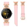 DLUCCA Leather Strap Compatible with Google Pixel Watch, Women Fashion Leather Sport Band with Unique Crown Design Slim Bracelet Compatible with Google Pixel Watch -Pink view 2