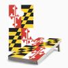 Skip's Garage Maryland Flag 2x4 Cornhole Boards - Corn Filled Bags - Include Hole + Edge Lights + Score view 1