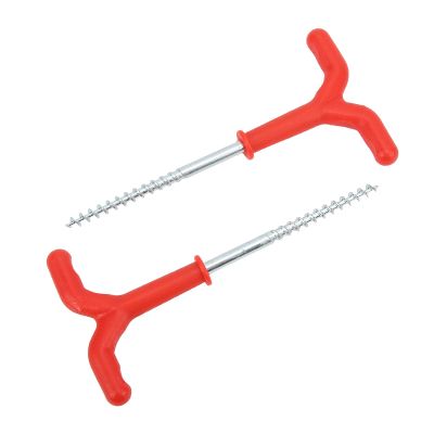 Yuecoom Ice Fishing Screw Rod Stand, Ground Nail Ice Insert Y Shape Screw Threads Ground Anchor Holder Rest Rack Pole Pegs