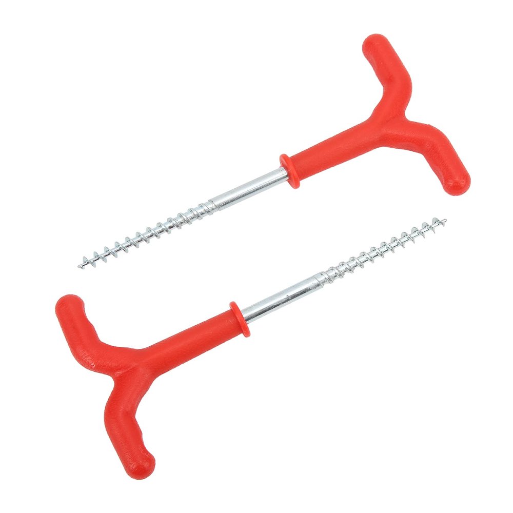 Yuecoom Ice Fishing Screw Rod Stand, Ground Nail Ice Insert Y Shape Screw Threads Ground Anchor Holder Rest Rack Pole Pegs