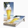 Skip's Garage Cold Beer on The Beach 2x4 Cornhole Boards - Corn Filled Bags - Include Edge Lights + Score Combo view 1