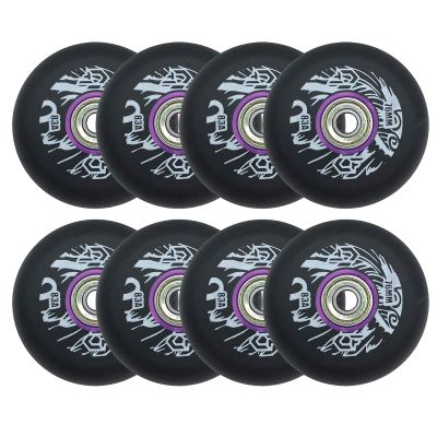 UZIAH 8 Pcs 83A Inline Skate Wheel 72mm 76mm 80mm Replacement Wheels with Bearings Outdoor Street Skating Wheel Wear-Resistant,Black,72mm