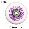 UZIAH 8 Pcs 83A Inline Skate Wheel 72mm 76mm 80mm Replacement Wheels with Bearings Outdoor Street Skating Wheel Wear-Resistant,Black,72mm view 3