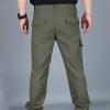 amazon of prime membership Mens Casual Pants Classic Fit Stretch Elastic Multi Pockets Cargo Pants Loose Straight Sweatpants Tactical Pants mens golf pants Green M view 3