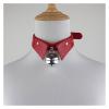 AKYLDI PU Leather Collar Gothic Necklace Neck Accessories Adjustable Size Punk Bell Choker (Color : Red) view 3