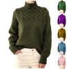 Amazon Warehouse Women's Turtleneck Sweaters Slouchy Knit Chunky Sweater Fall Winter Fashion Cable Weaving Long Sleeve Pullover Womens Christmas Sweater Army Green S view 1