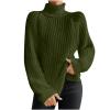 Amazon Deals Today Women's Turtleneck Sweaters Slouchy Knit Chunky Sweater Fall Winter Fashion Cable Weaving Long Sleeve Pullover Pink Sweater Vest Army Green XL view 1