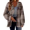 Flannel Jacket For Women Trendy Plaid Shacket Jacket Casual Button Down Long Sleeve Shirts Boyfriend Fleece Jackets view 1
