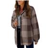 Flannel Jacket For Women Trendy Plaid Shacket Jacket Casual Button Down Long Sleeve Shirts Boyfriend Fleece Jackets view 3