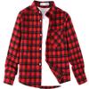 Aimehonpe Boys Girls Flannel Plaid Shirts Long Sleeve Spring Buffalo Western Button Down Shirt Vintage Lightweight, RedBlackBuffalo, XX-Large view 1