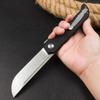 GEPAS Russian folding knife 4 inches blade Sandvik Steel, Black G10 Handles,Red flax handle,Outdoor Pocket tools (Black handle) view 2