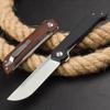 GEPAS Russian folding knife 4 inches blade Sandvik Steel, Black G10 Handles,Red flax handle,Outdoor Pocket tools (Black handle) view 3