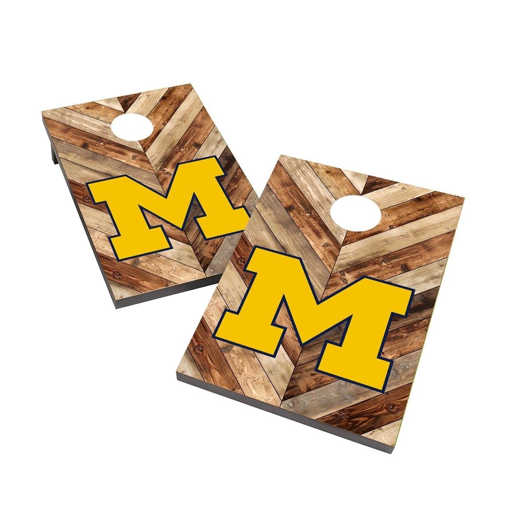 Michigan Cornhole Boards, 2x4 Bag Toss Cornhole Set, Officially Licensed Cornhole Boards, Comes with (2) Boards & (8) Bags