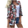 Womens Plaid Shirts Button Down Long Sleeve Blouse Fall Shackets Jackets Casual Tunics Boyfriend Tops Fall Outfits 2023 view 1