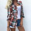 Womens Plaid Shirts Button Down Long Sleeve Blouse Fall Shackets Jackets Casual Tunics Boyfriend Tops Fall Outfits 2023 view 2