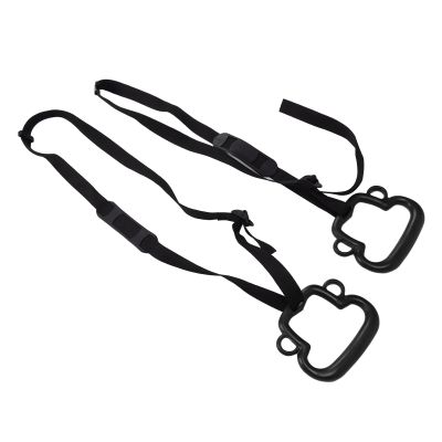 Obetuens Gymnastic Loops, Monkey Shape Easy Installation Ergonomic Multipurpose Load Bearing 150KG 2Pcs Portable Pull Up Loops with Adjustable Straps for Bars(Black)