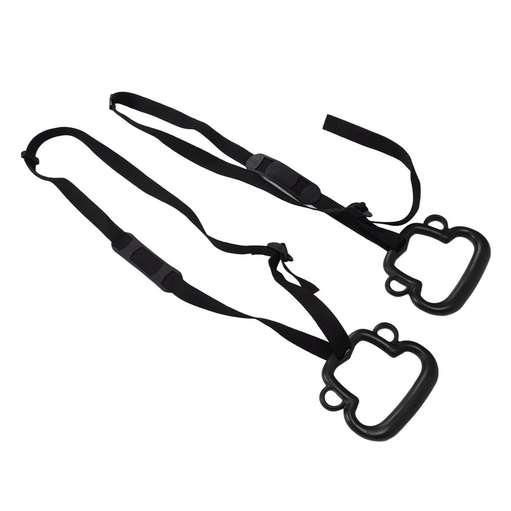 Obetuens Gymnastic Loops, Monkey Shape Easy Installation Ergonomic Multipurpose Load Bearing 150KG 2Pcs Portable Pull Up Loops with Adjustable Straps for Bars(Black)