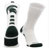 TCK Michigan State Spartans Socks Baseline Crew (Green/White, Medium) view 1
