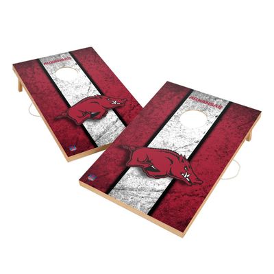 Arkansas Cornhole Boards, 2x4 Solid Wood Corn Hole Set, Officially Licensed Cornhole Boards, Comes with (2) Boards, (8) Bags, (1) Carry Case & LED Hole Lights