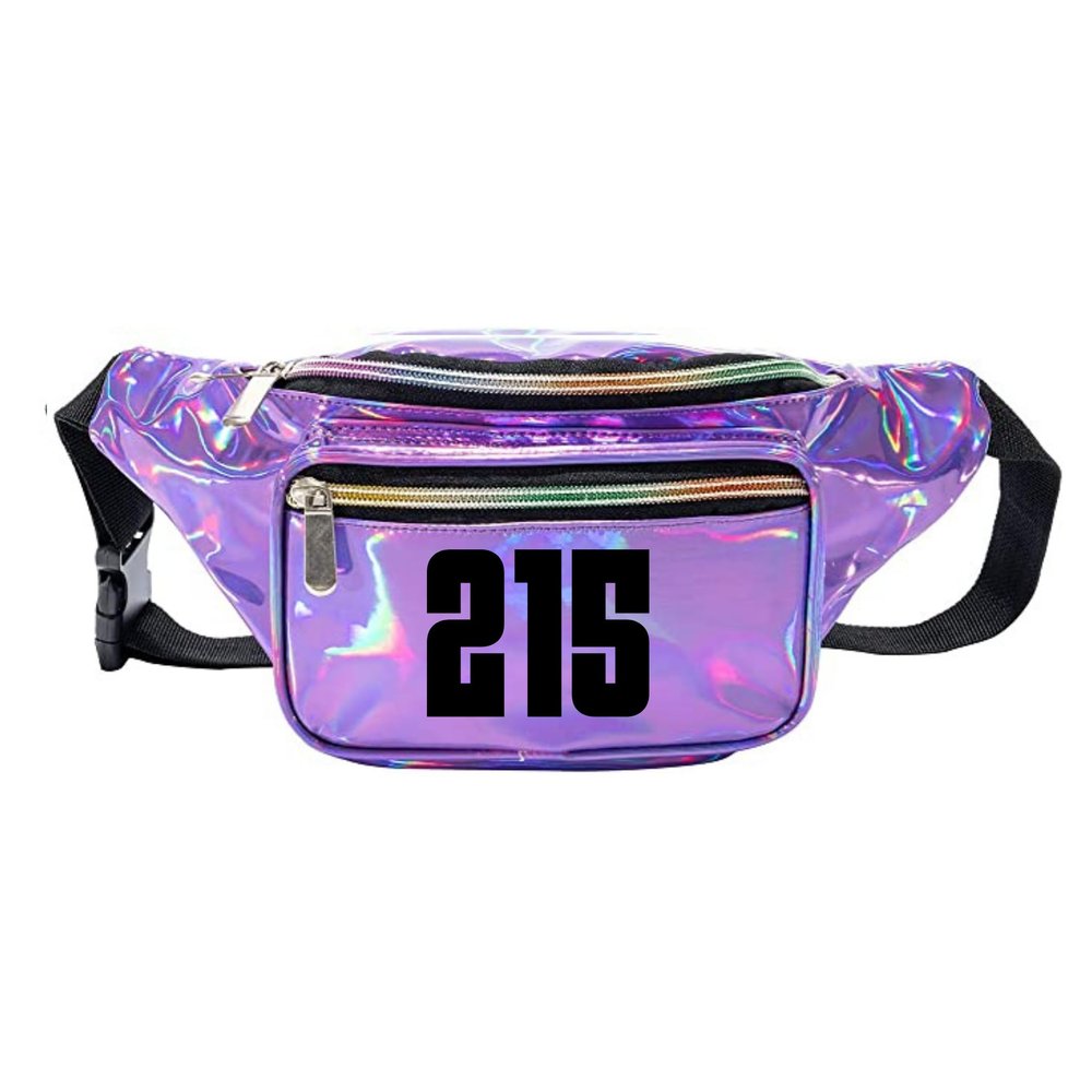 215 Area Code Fanny Pack (Purple w/Black Text)