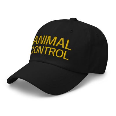 RIVEMUG Animal Control Embroidered Cap Curved Bill Relaxed Fit Low Crown Adjustable Dad Hat Black