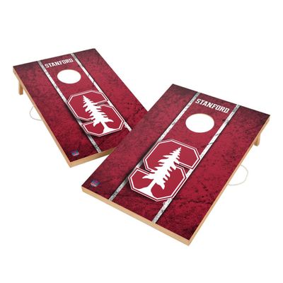 Stanford Cornhole Boards, 2x4 Solid Wood Corn Hole Set, Officially Licensed Cornhole Boards, Comes with (2) Boards, (8) Bags, (1) Carry Case & LED Hole Lights