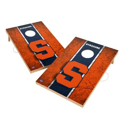 Syracuse Cornhole Boards, 2x4 Solid Wood Corn Hole Set, Officially Licensed Cornhole Boards, Comes with (2) Boards & (8) Bags