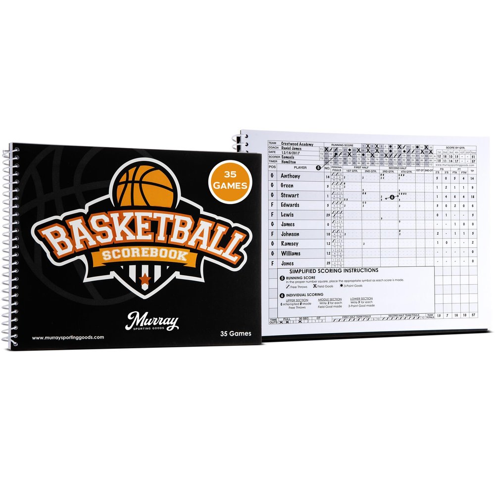 Murray Sporting Goods Basketball Scorebook - 35 Games Score Book Side by Side Score Keeping Book for Stats | Basketball Stat Tracking Book (5)