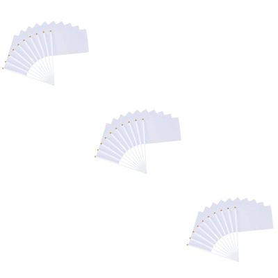 Didiseaon 60pcs White Hand- Referee Flags for Sports Events Lightweight Waving Banners for Racing Fans Easy Assembly Commanding Flags for Parties and Community Gatherings