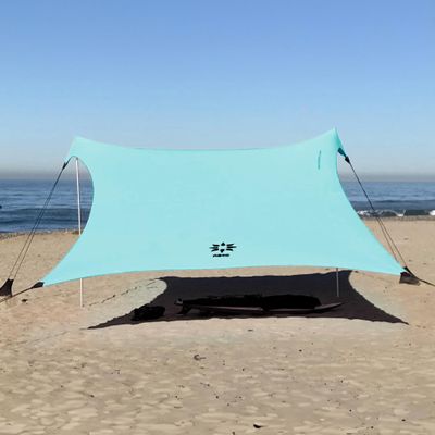 Neso Gigante Portable Beach Tent Sun Shelter - Lightweight Beach Shade Canopy - Easy Setup for Family Outings - Patented Reinforced Corners - UPF 50+ Sun Protection - 8ft Tall, 11 x 11ft - Seafoam