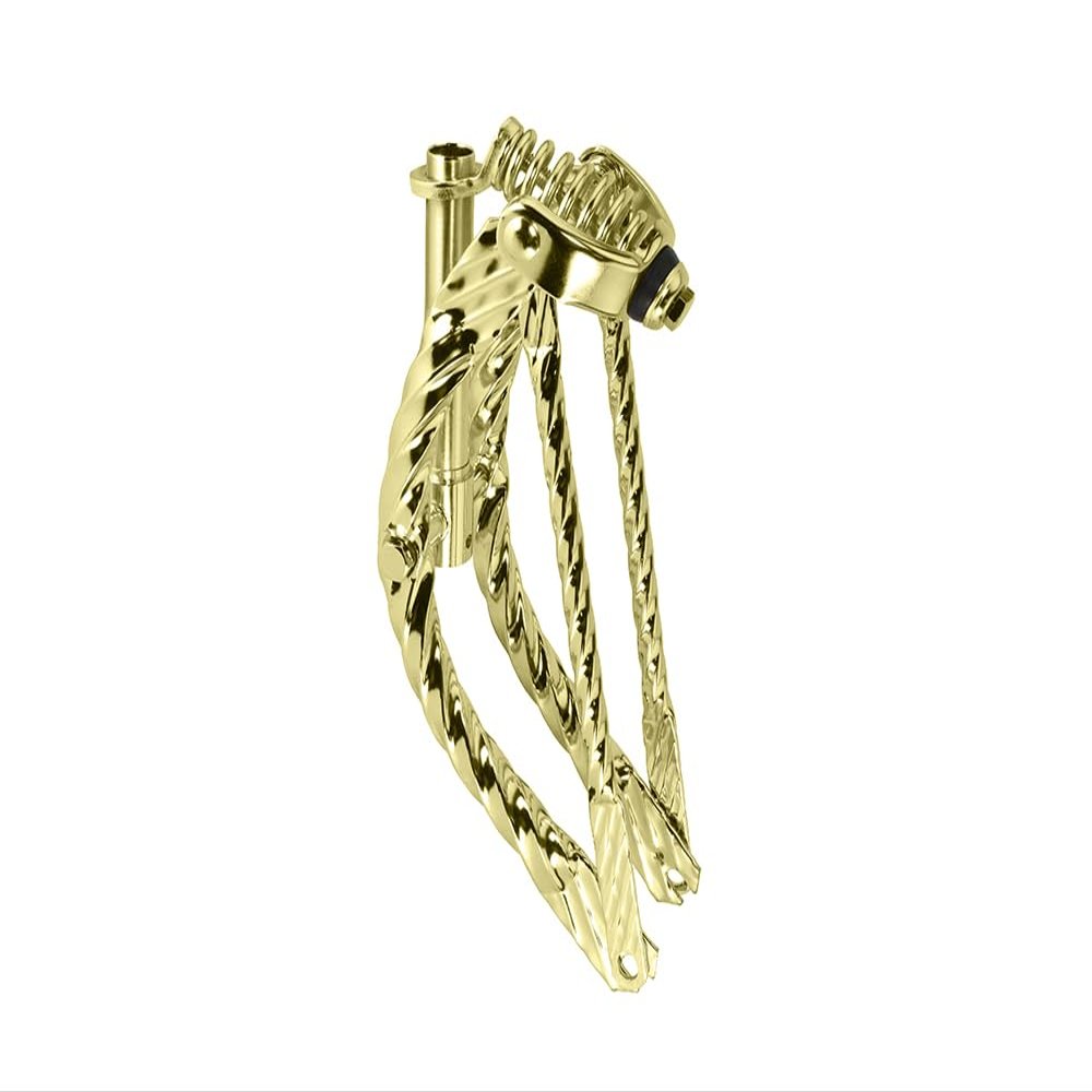 Lowrider Bike 12 Bent Square Twisted Spring Fork 1 Inch Gold.