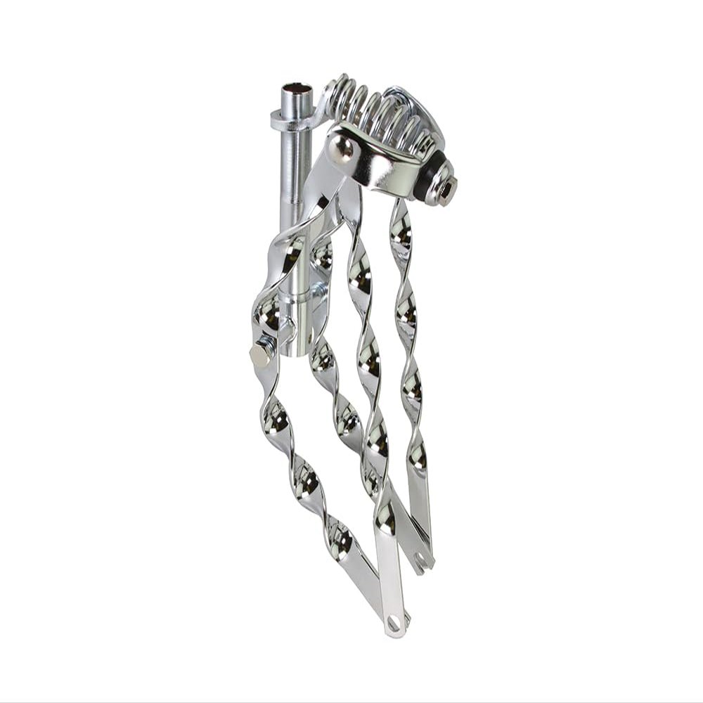 Lowrider Bike 12 Bent Flat Twisted Spring Fork 1 Inch Chrome.
