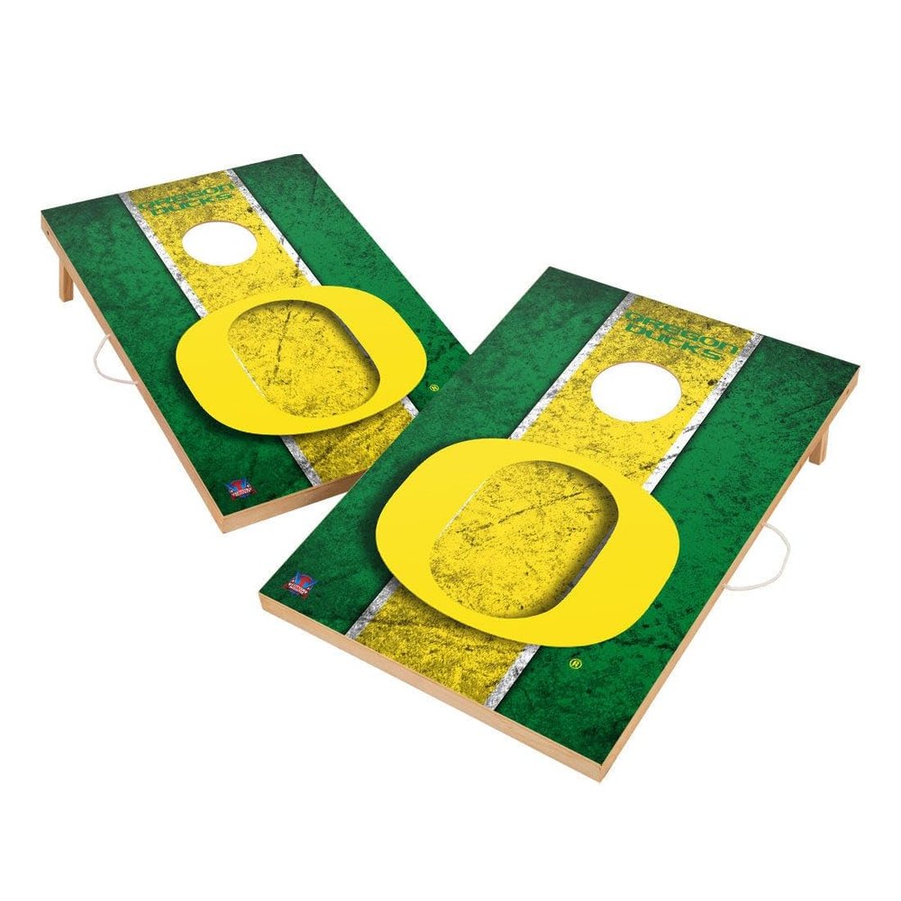 Oregon Cornhole Boards, 2x4 Solid Wood Corn Hole Set, Officially Licensed Cornhole Boards, Comes with (2) Boards, (8) Bags & LED Hole Lights