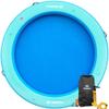 SOLSTICE 6-Person Circular Mesh Hangout Ring Inflatable Dock, Floating Water Raft Platform, 8ft - Round Outdoor Design for Lake, River, Swimming Pool & Beach, Includes Carry Bag view 1