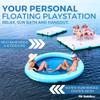 SOLSTICE 6-Person Circular Mesh Hangout Ring Inflatable Dock, Floating Water Raft Platform, 8ft - Round Outdoor Design for Lake, River, Swimming Pool & Beach, Includes Carry Bag view 3