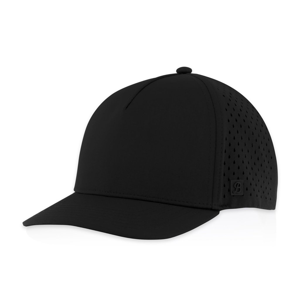 Gilbert Snapback Hat for Boys & Girls | Youth 5-Panel Blank Cap (Ages 4-12) | Breathable & Lightweight with Curved Bill Kids Hat (Black)