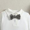 ABEWIP Baby Boy Suspenders Gentlemen Outfit Infant Tuxedo Clothes Suit Bow Tie Shirt Romper+Vest+Suspenders Pants+Beret Grey 18-24 Months view 4