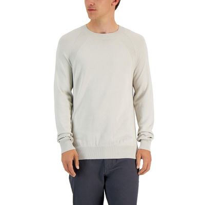 Alfani Mens Ribbed Trim Pullover Crewneck Sweater Gray XXL